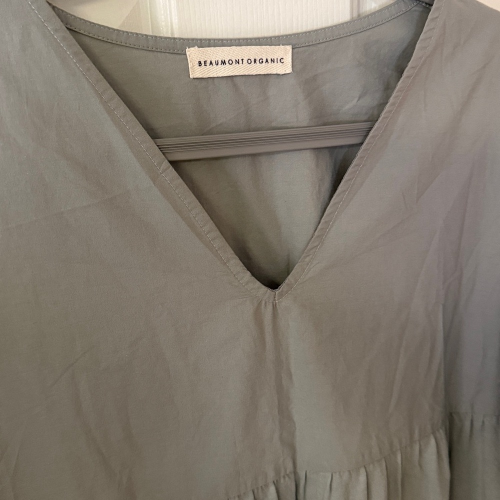 Beaumont Organic Maeve Organic Cotton Dress in Soft Sage - Picture 9 of 12